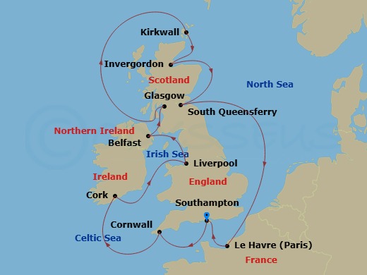 Itinerary map