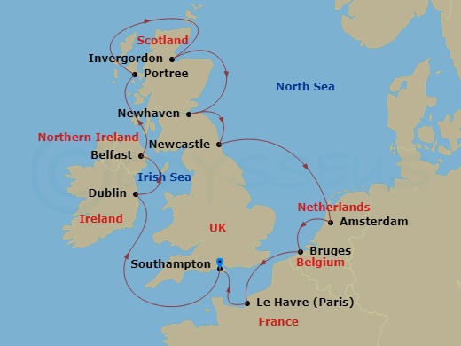 Itinerary map
