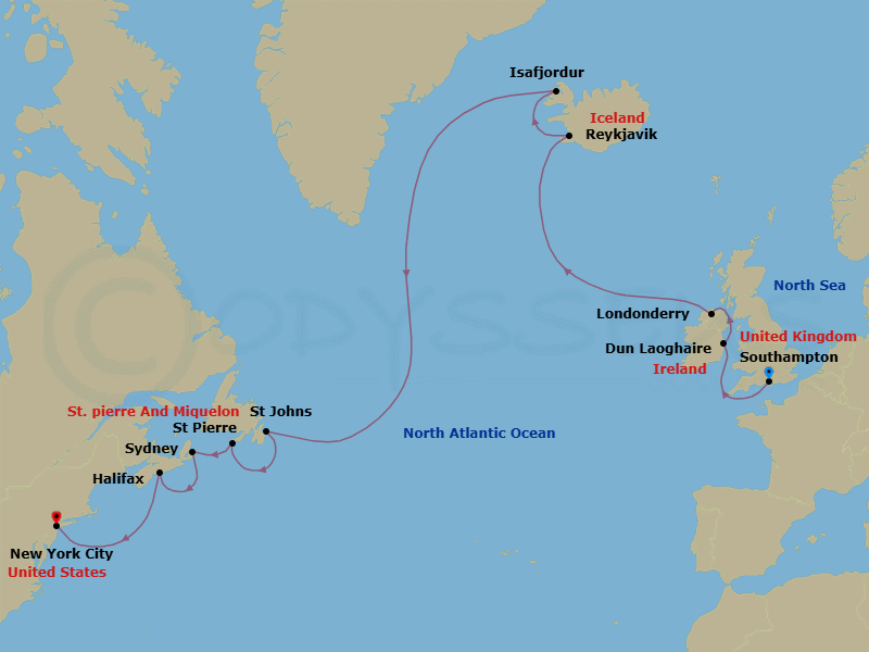 Itinerary map