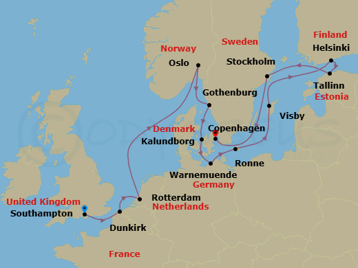 Itinerary map