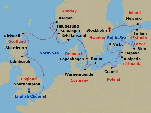 Itinerary map