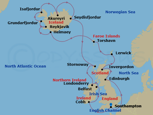 Itinerary map