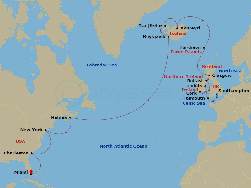 Itinerary map