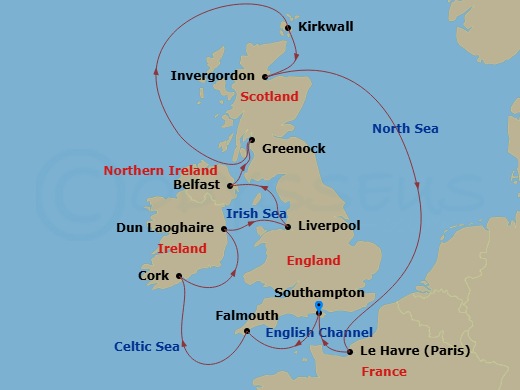 Itinerary map