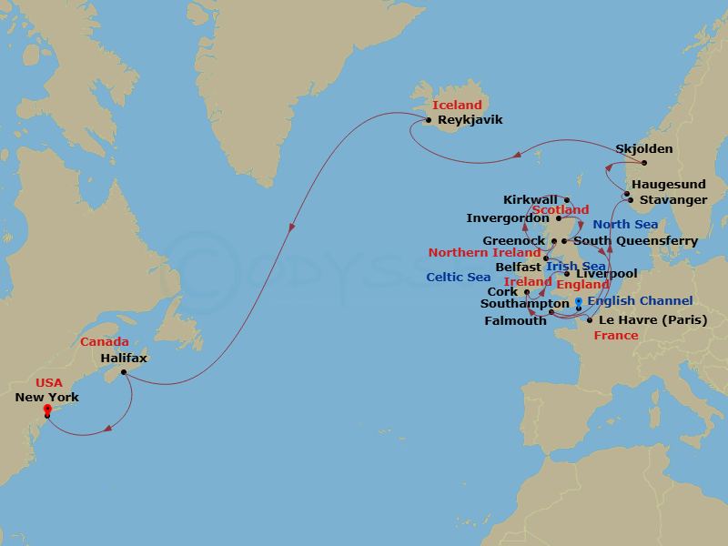 Itinerary map