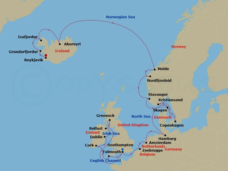 Itinerary map