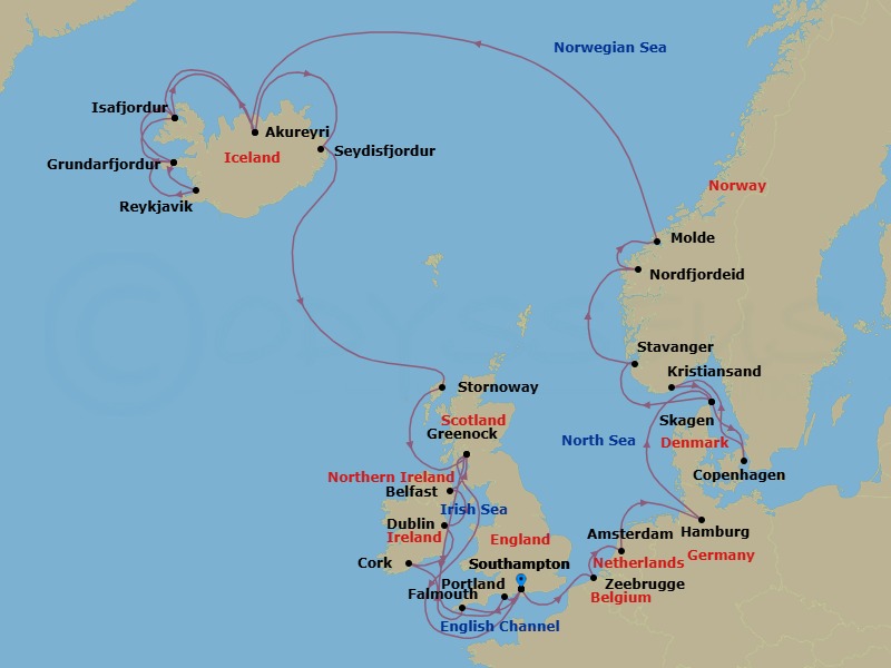 Itinerary map