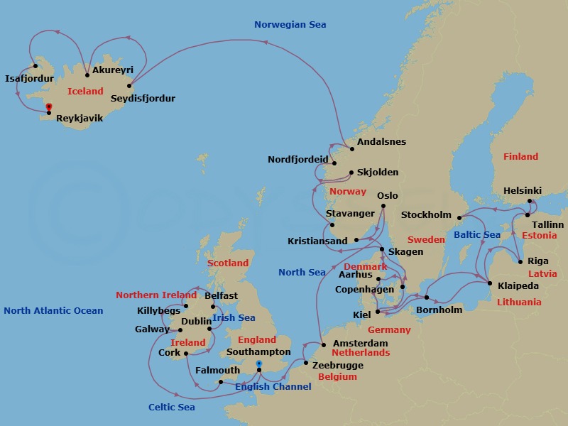 Itinerary map