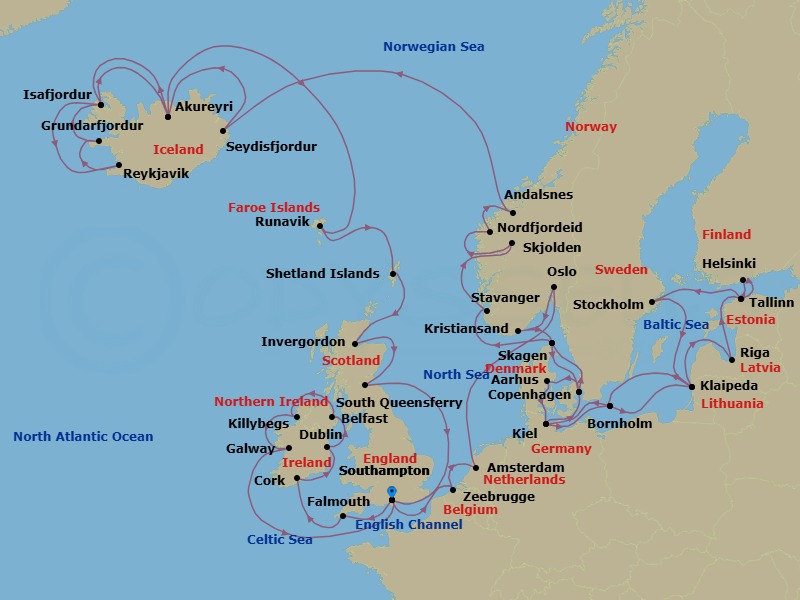 Itinerary map