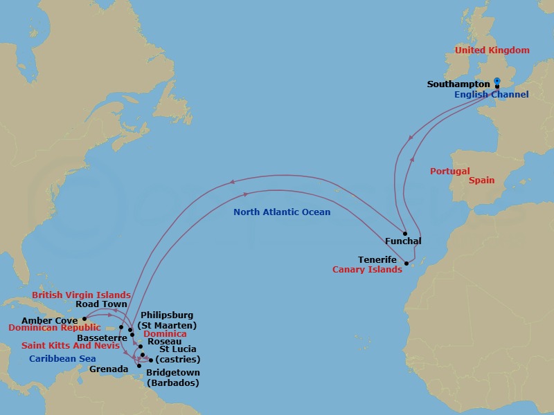 Itinerary map