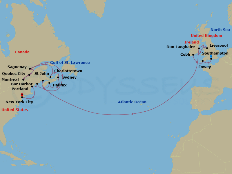Itinerary map