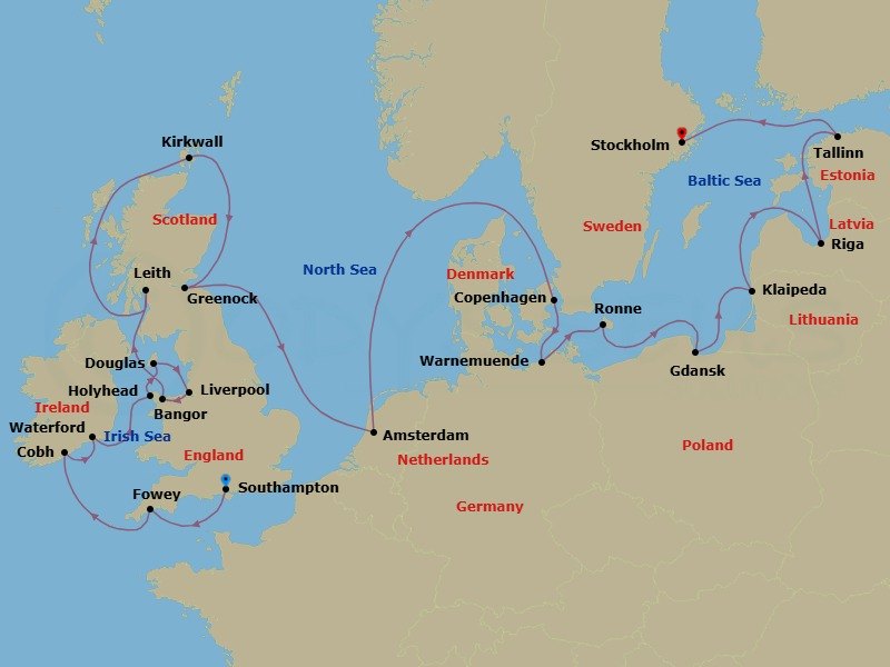 Itinerary map