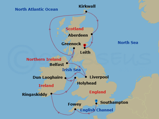 Itinerary map