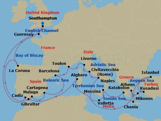 Itinerary map