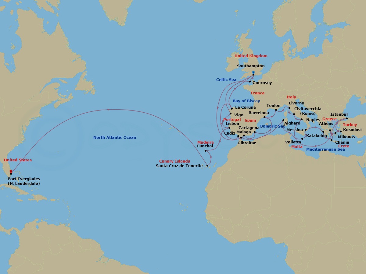 Itinerary map