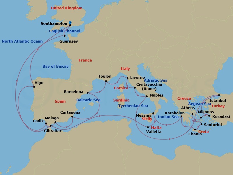 Itinerary map