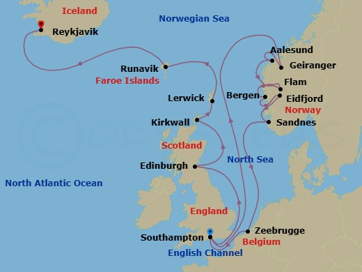 Itinerary map