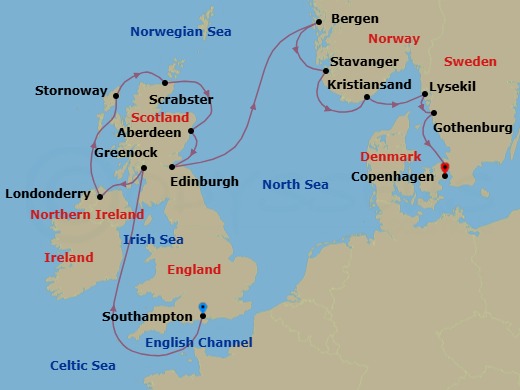 Itinerary map
