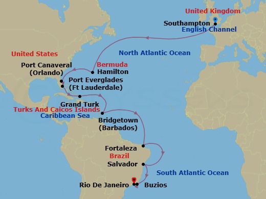 Itinerary map