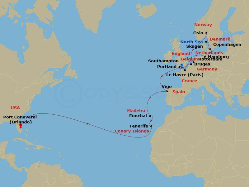 Itinerary map