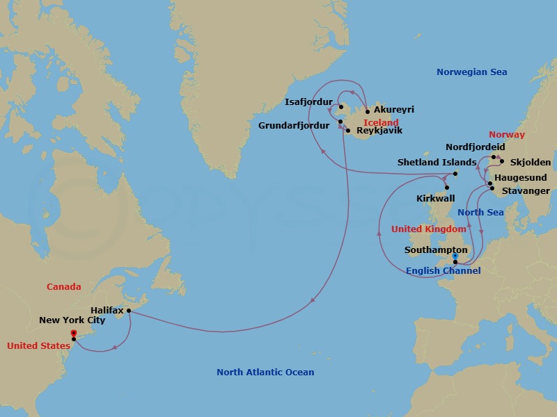 Itinerary map