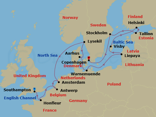 Itinerary map