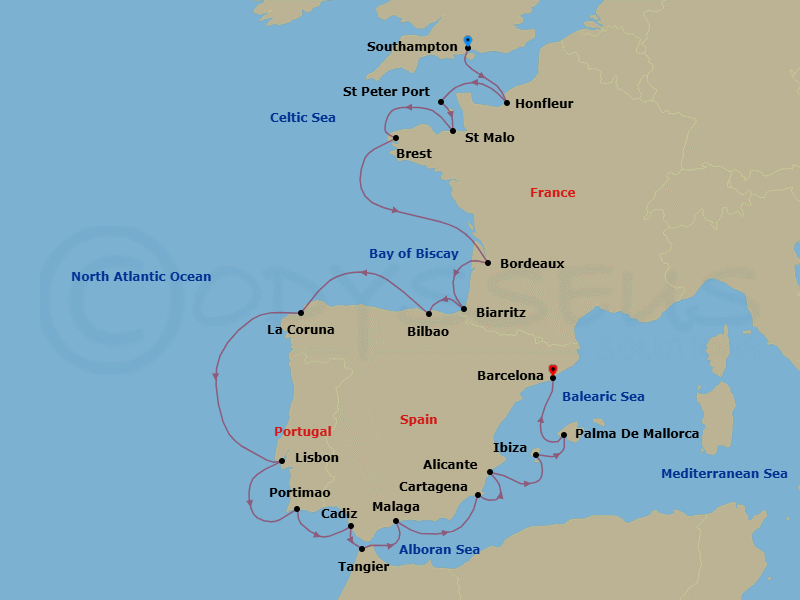Itinerary map