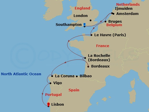 Itinerary map