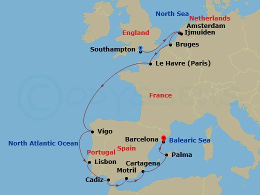 Itinerary map