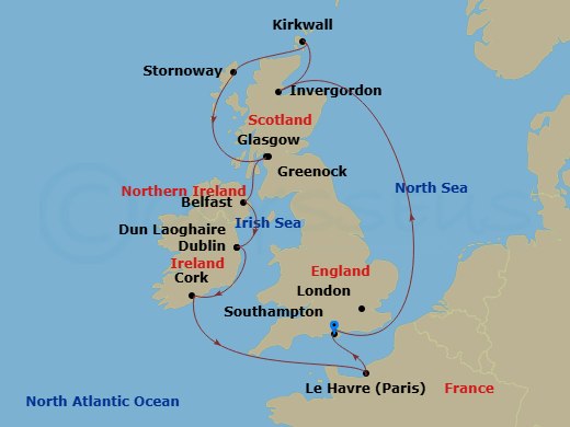 Itinerary map