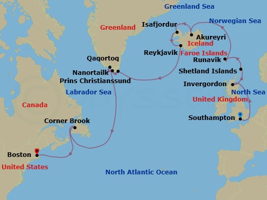 Itinerary map