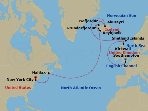 Itinerary map