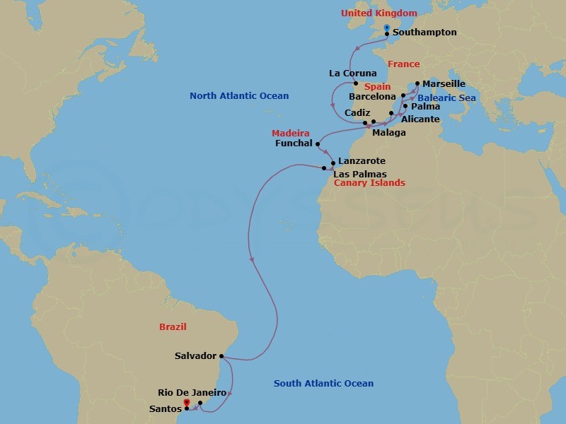 Itinerary map