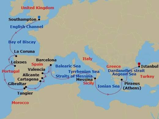 Itinerary map