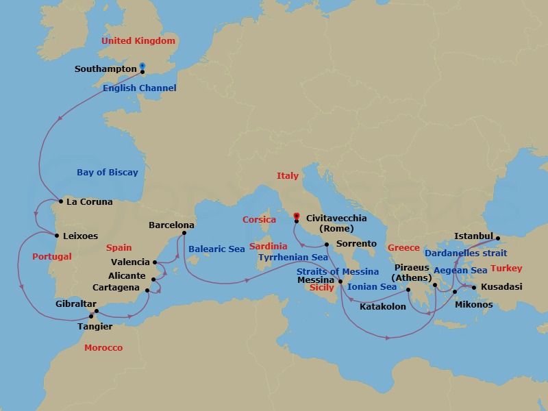 Itinerary map