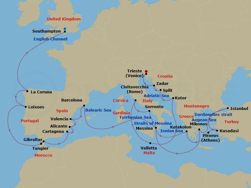 Itinerary map