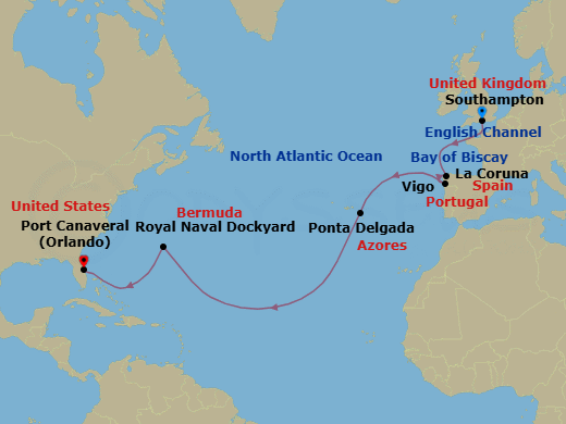 Itinerary map