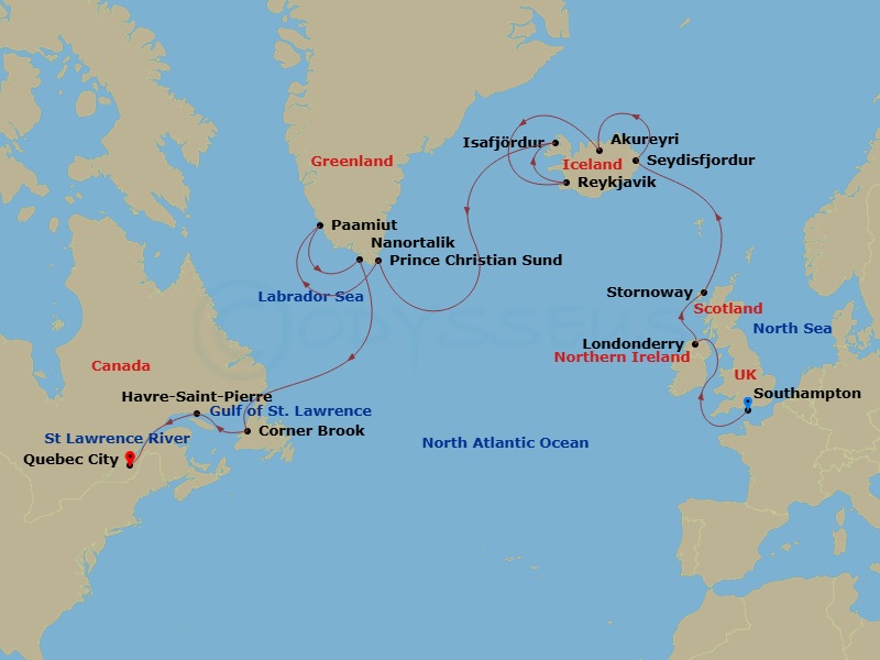 Itinerary map