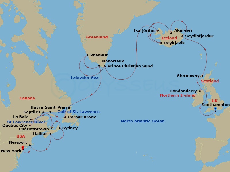Itinerary map