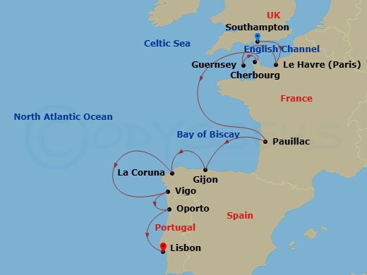 Itinerary map
