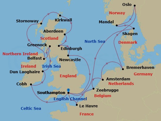 Itinerary map
