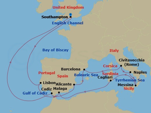 Itinerary map