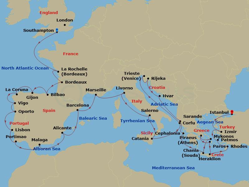 Itinerary map
