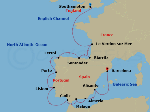 Itinerary map