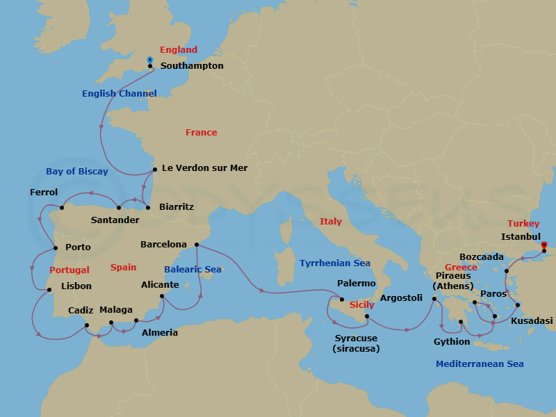 Itinerary map