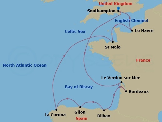 Itinerary map