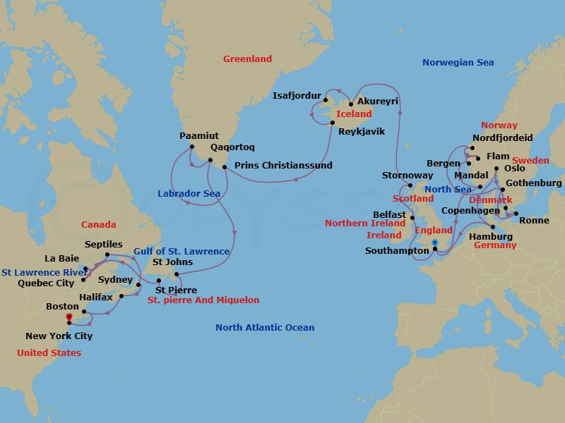 Itinerary map
