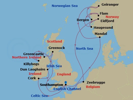 Itinerary map