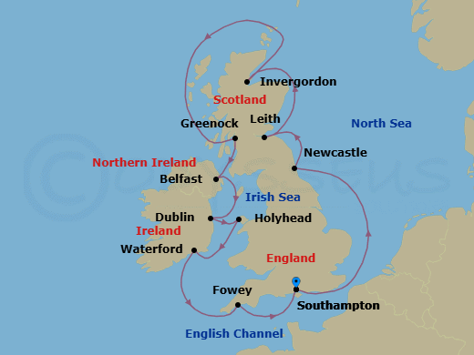 Itinerary map