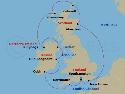 Itinerary map